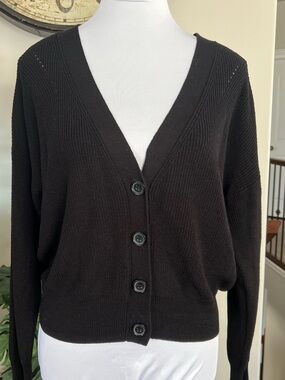 Vero Moda Classic Black V-Neck Button Front Women’s Knitted Cardigan